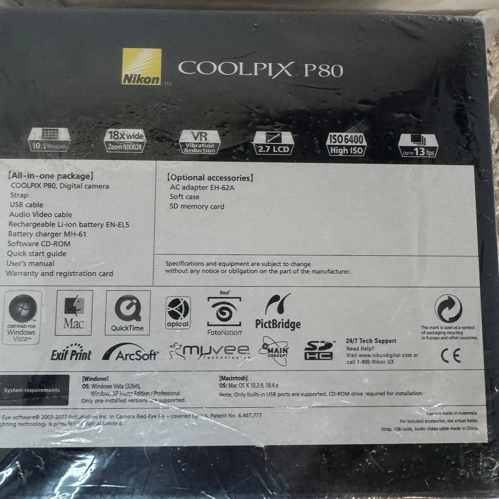 Nikon COOLPIX P80 Digital Cameras Black New Body Only