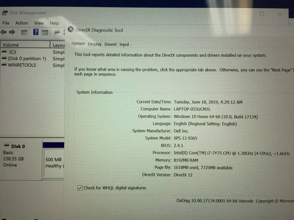 Dell XPS 13 9365 Computers