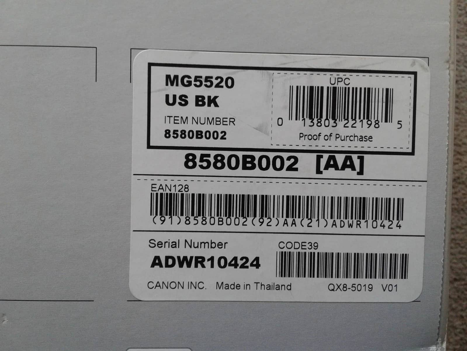 Canon Pixma MG5520 Printers Open-Box Excellent