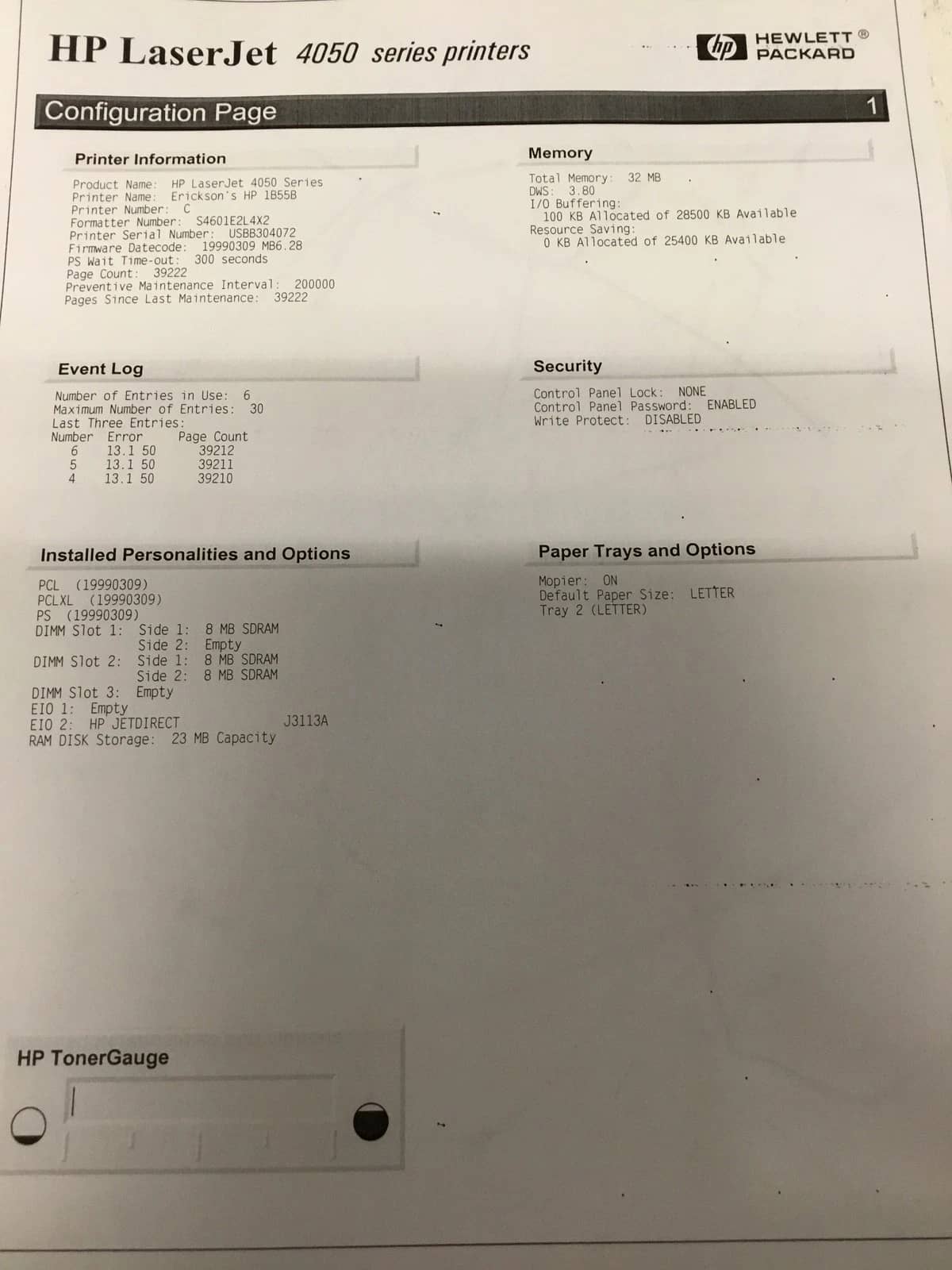 HP Laserjet 4050 Printers Used - Good