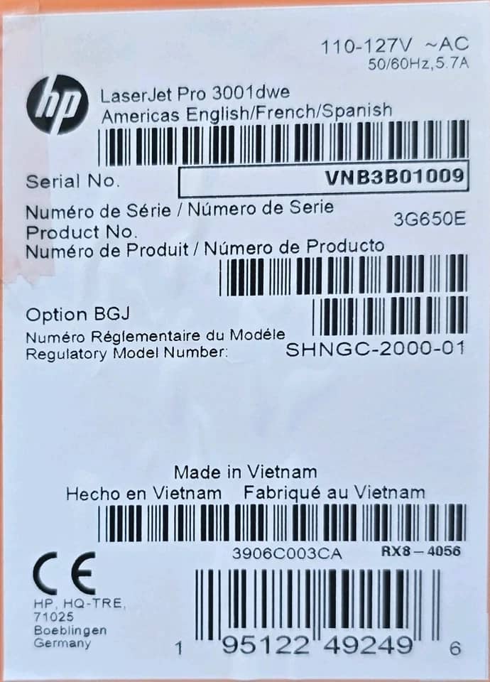 HP 3001dwe Printers New