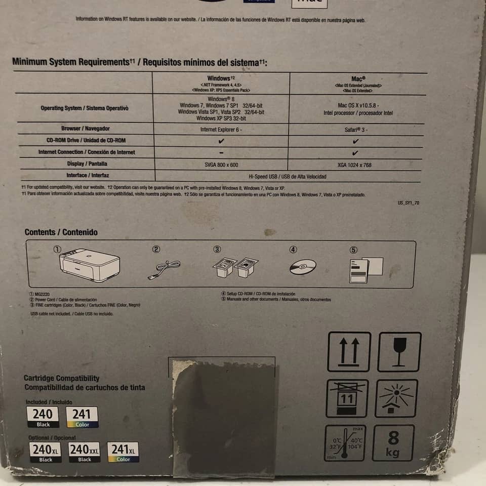 Canon Pixma MG2220 Printers New