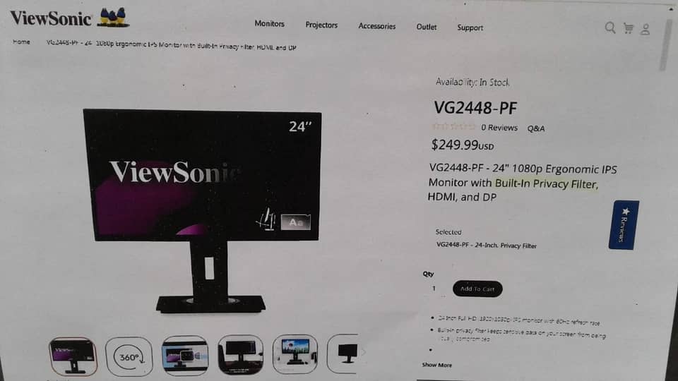 ViewSonic VG2448-PF Monitors