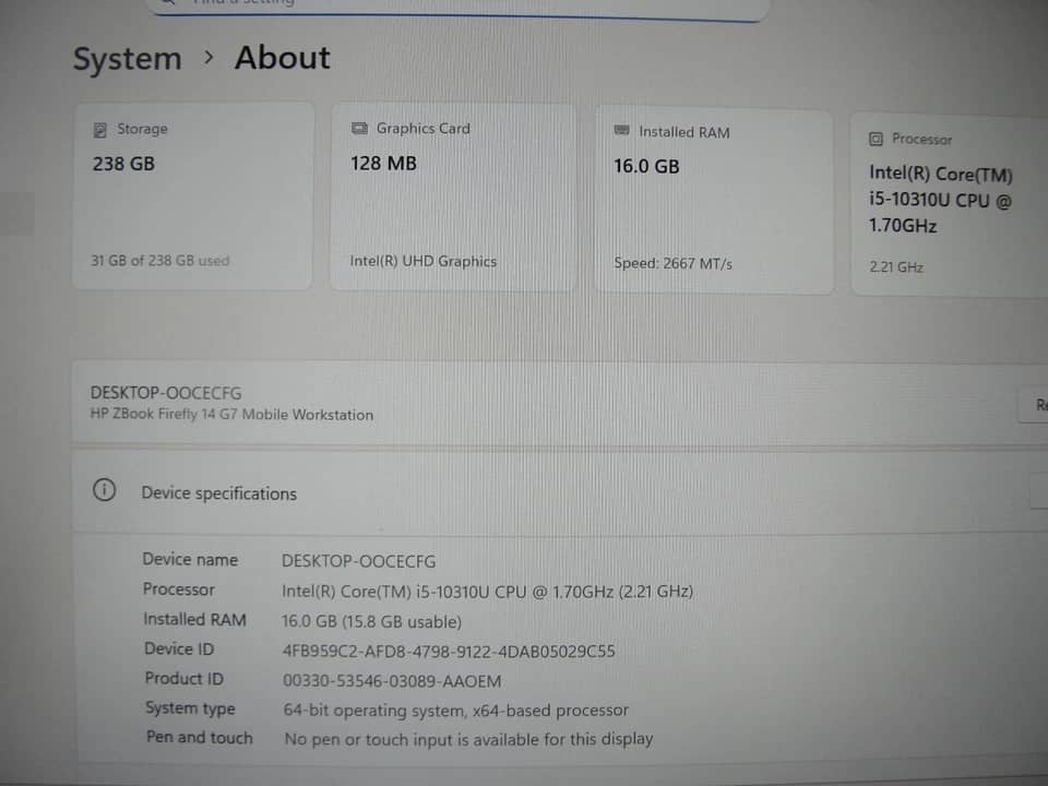 HP ZBook Firefly G7 Computers