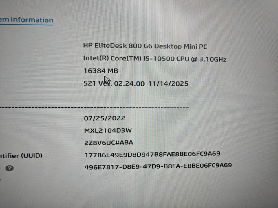 HP EliteDesk 800 G6 Mini PC Computers 512GB 16GB New