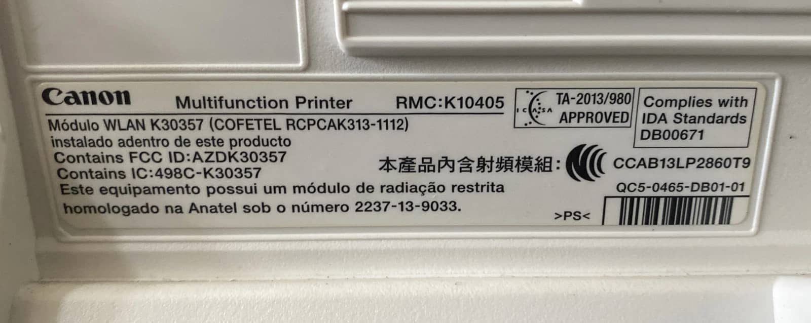 Canon K10405 Printers Used - Good