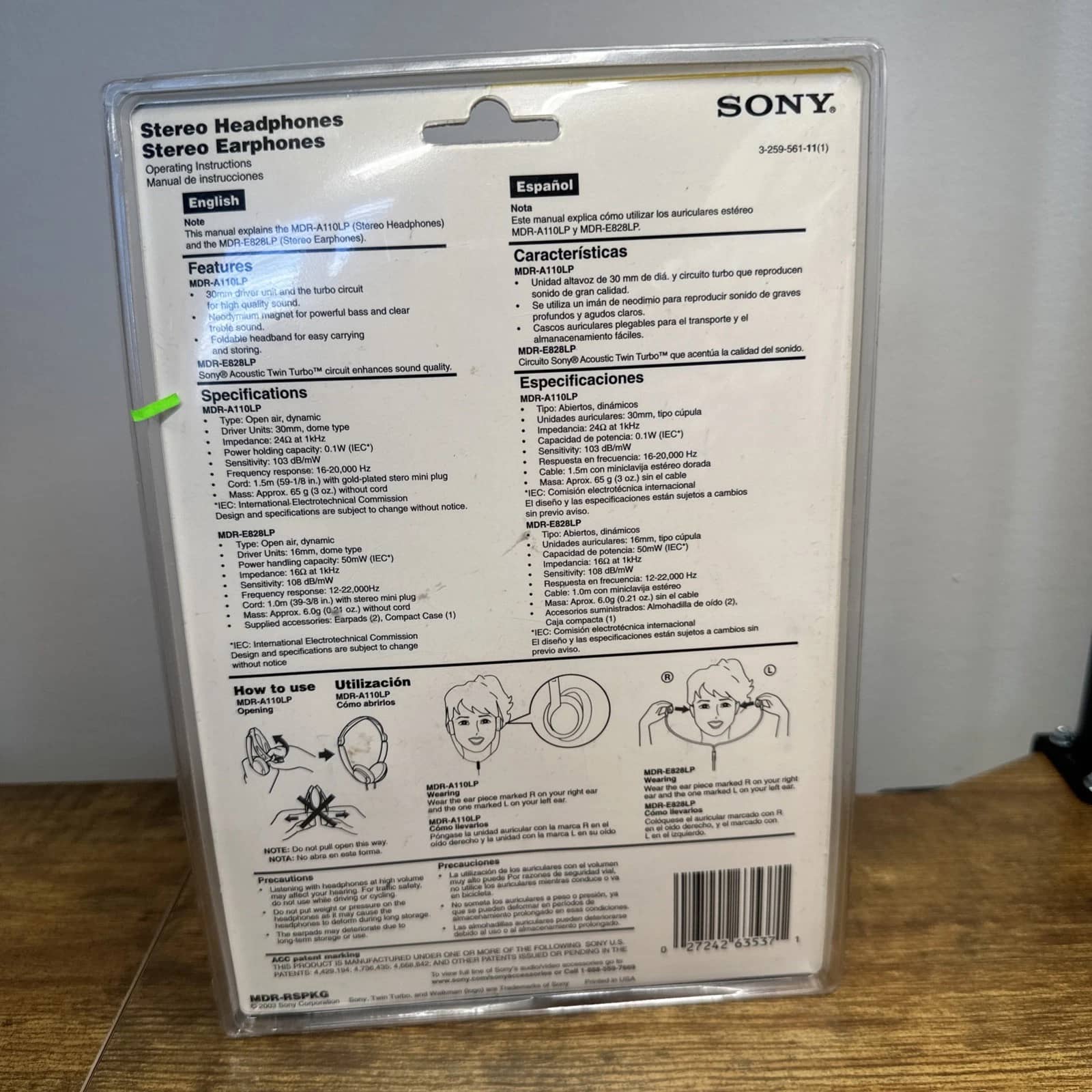Sony MDR-A110LP Headphones & Earbuds Black New