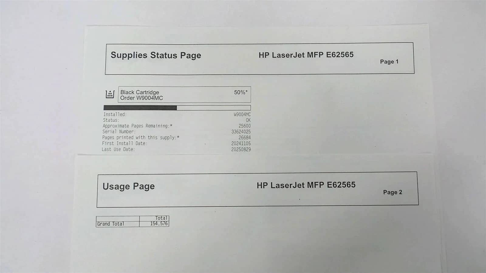 HP Flow MFP E62565 Printers Used - Good