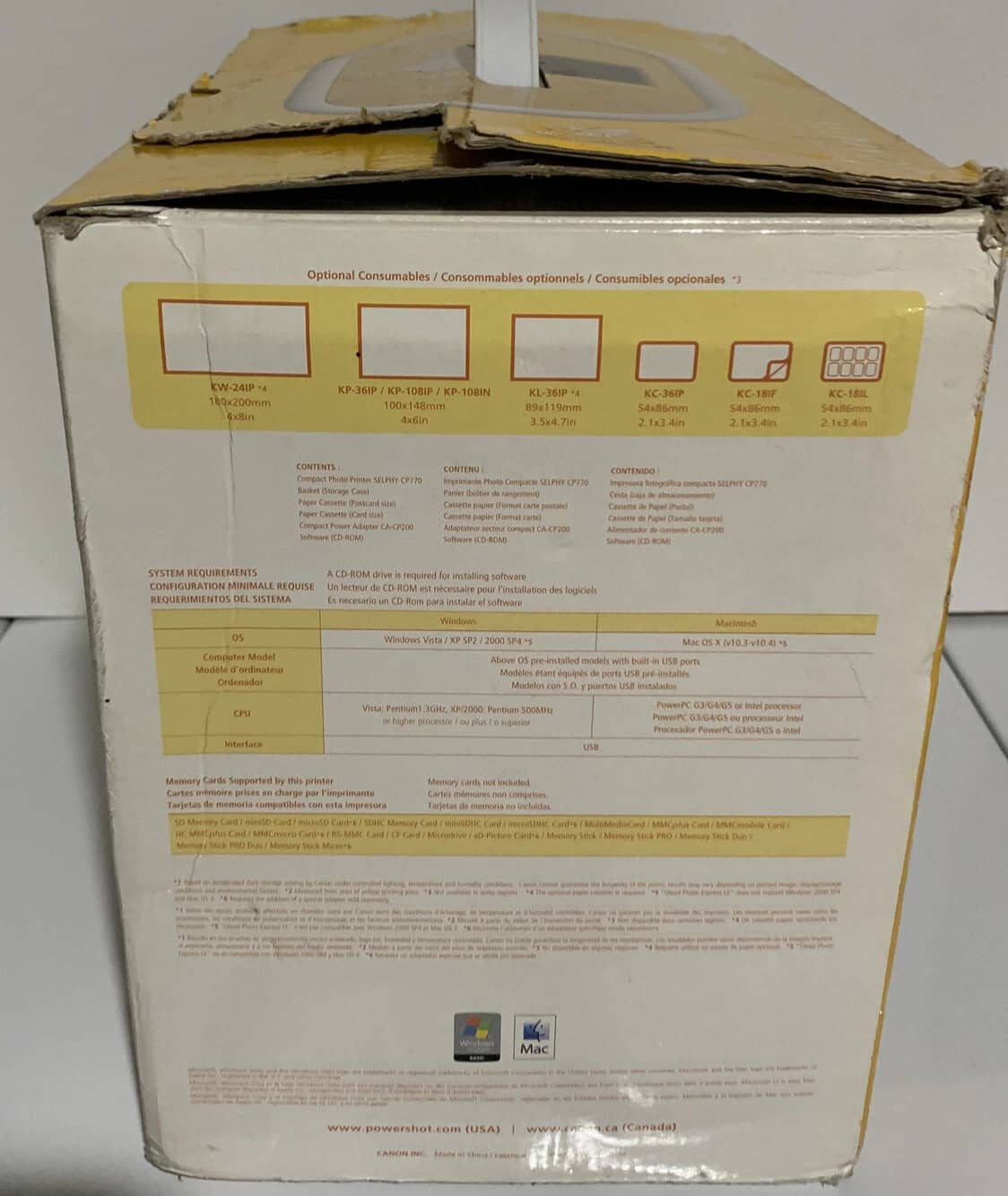 Canon SELPHY CP770 Printers New