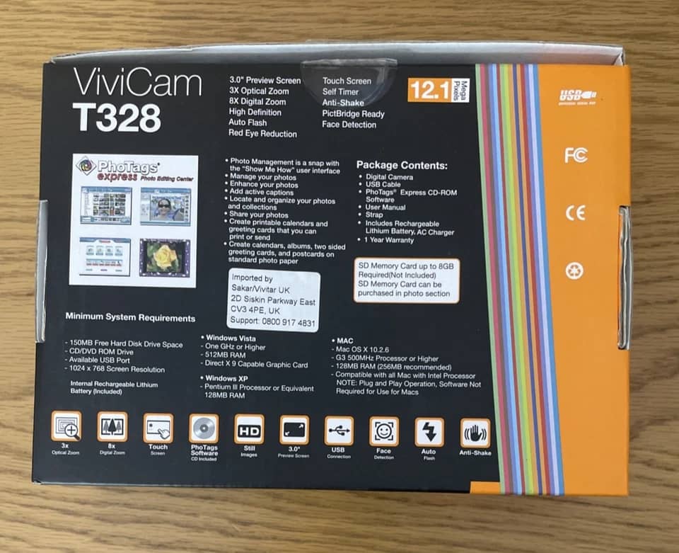 Vivitar Vivicam T328 Digital Cameras Black Used - Good Body Only