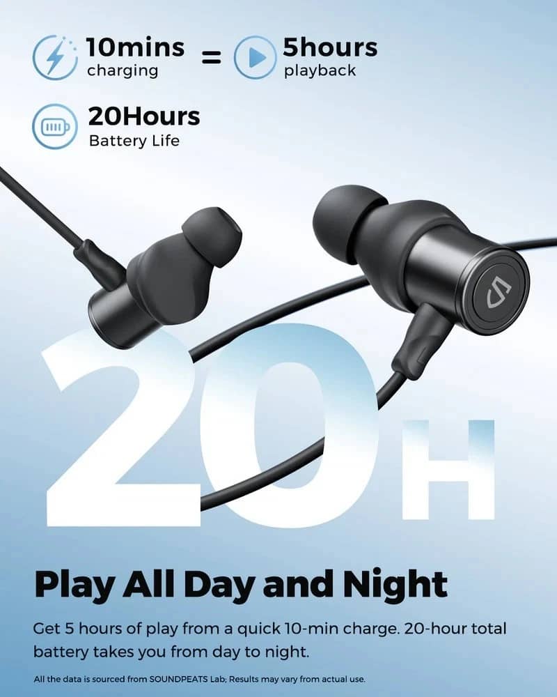 SoundPEATS Q40 HD Headphones & Earbuds Black New