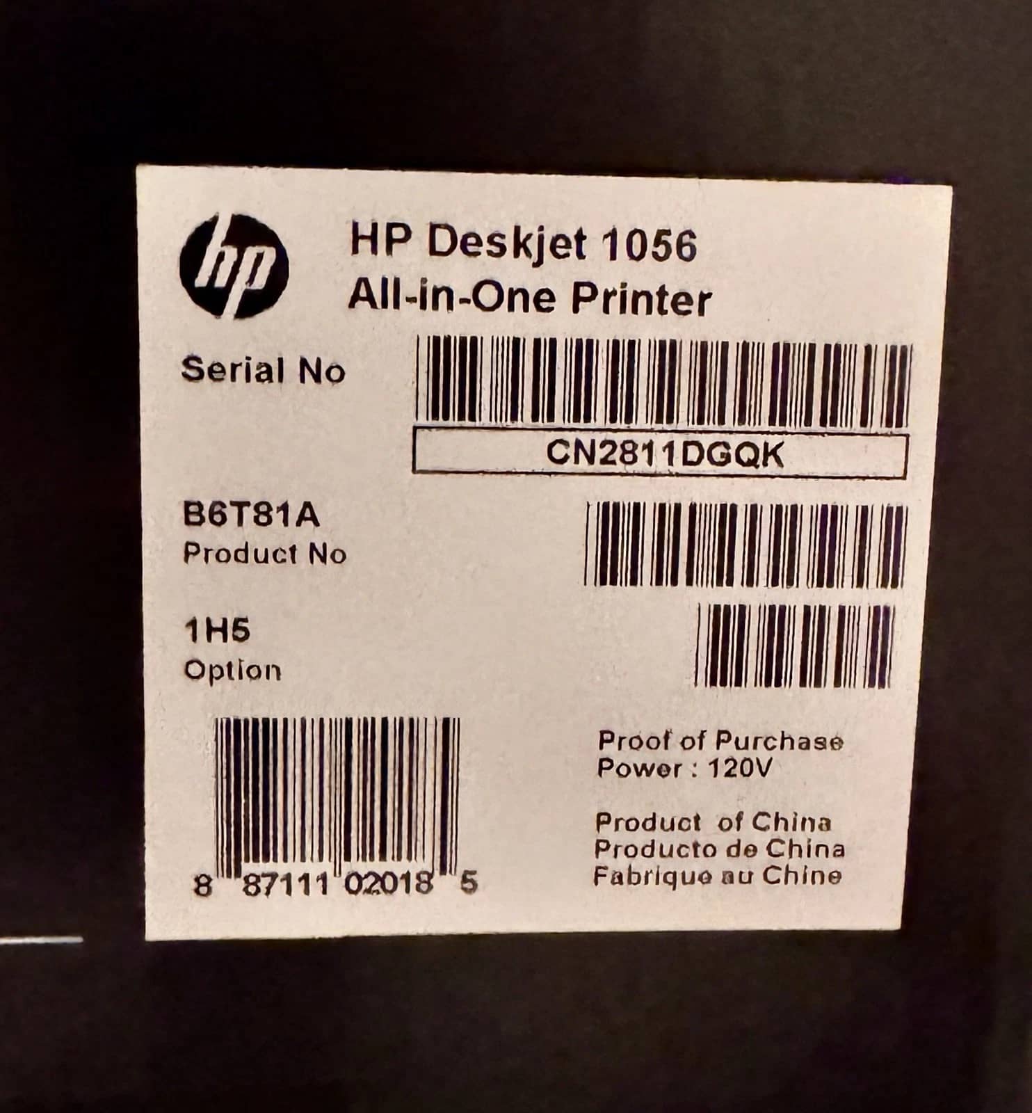 HP Deskjet 1056 Printers New