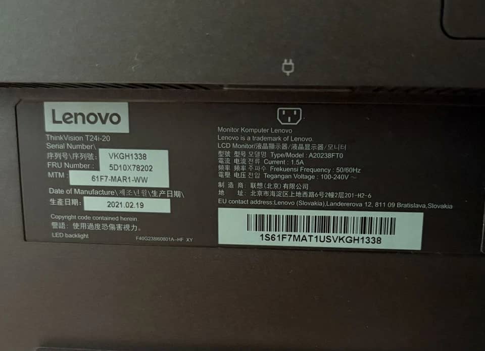 Lenovo ThinkVision T24i-20 Monitors
