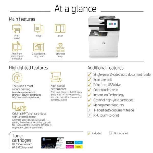 HP Color LaserJet Enterprise M681dh Printers Used - Good
