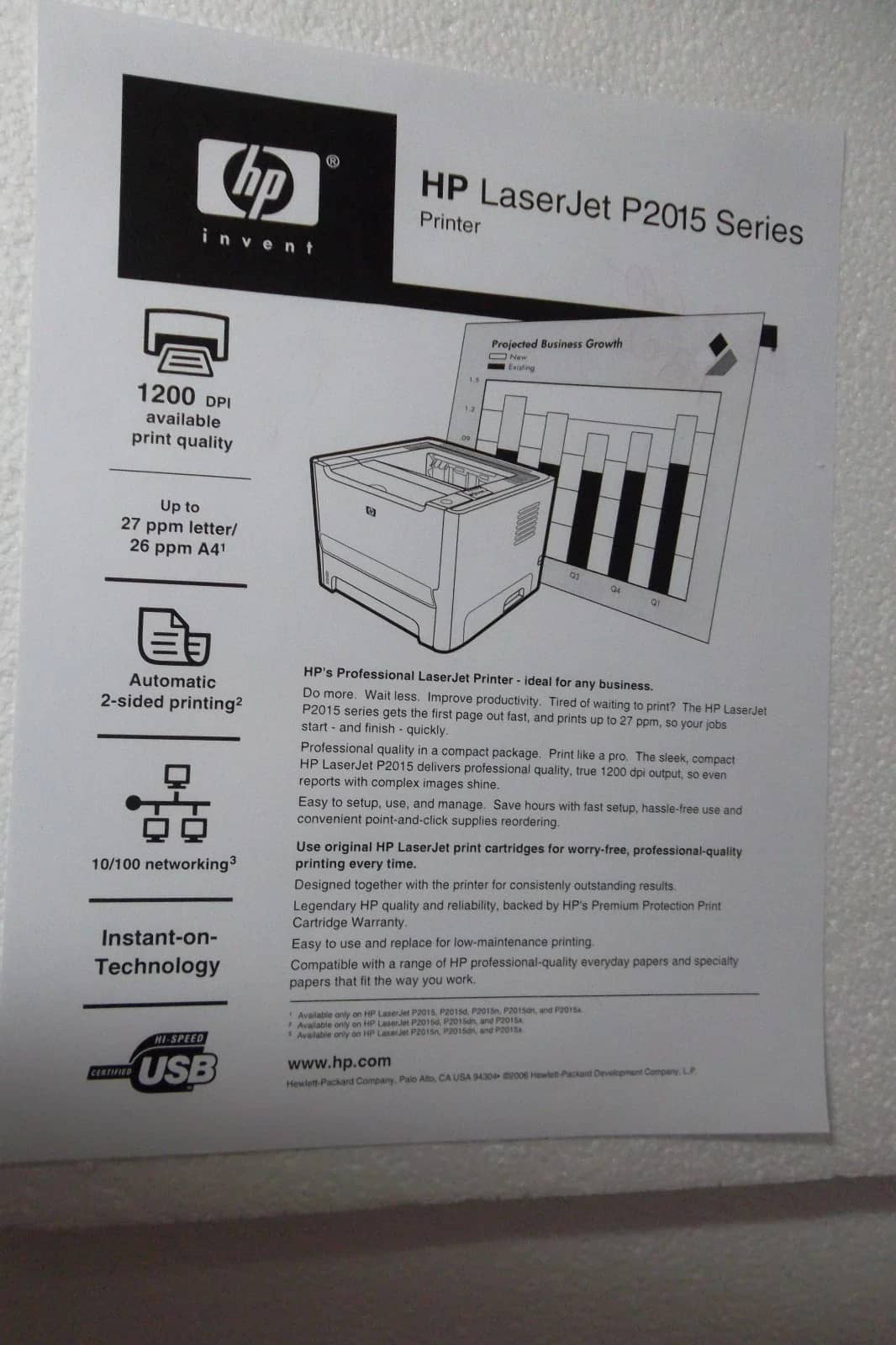 HP P2015, P2015d Printers Used - Good