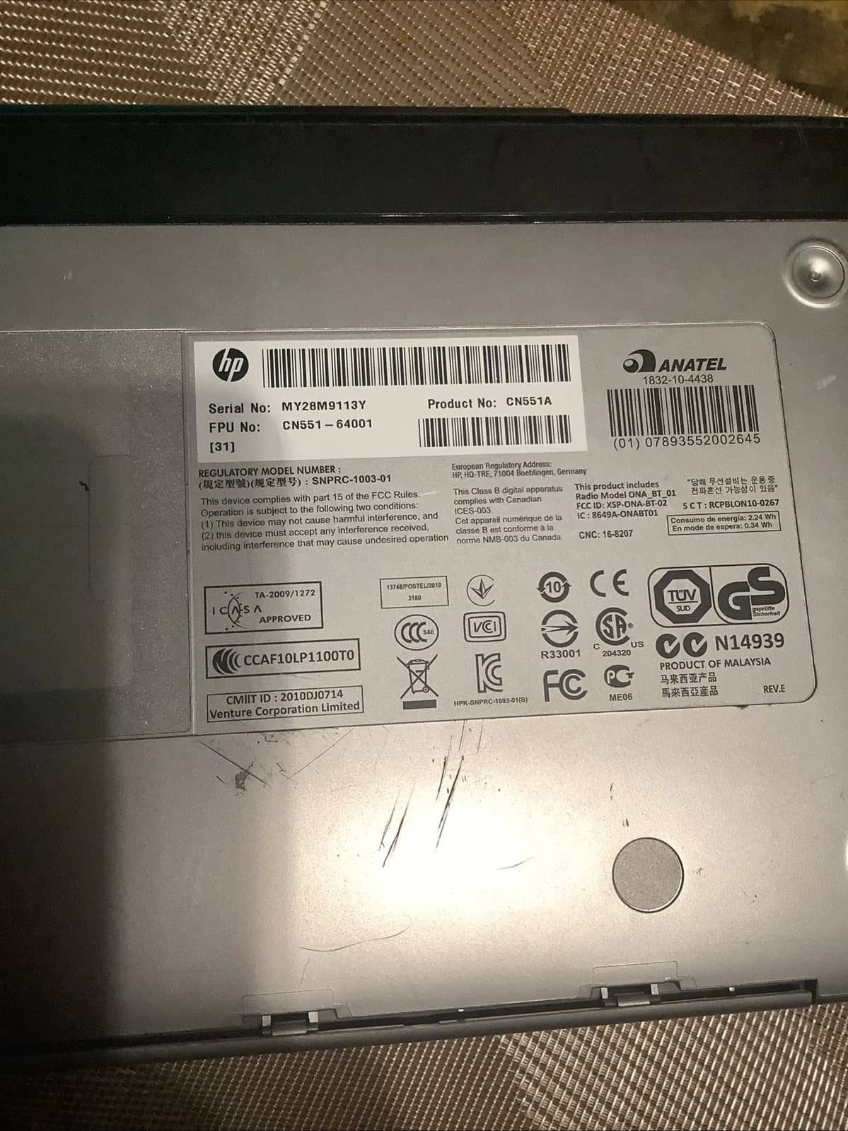 HP SNPRC-1003-01 Printers Used - Good