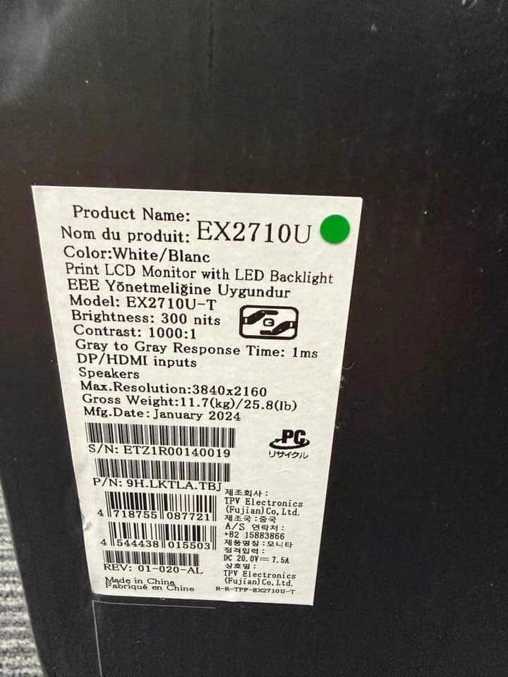 BenQ EX2710U Monitors Black New