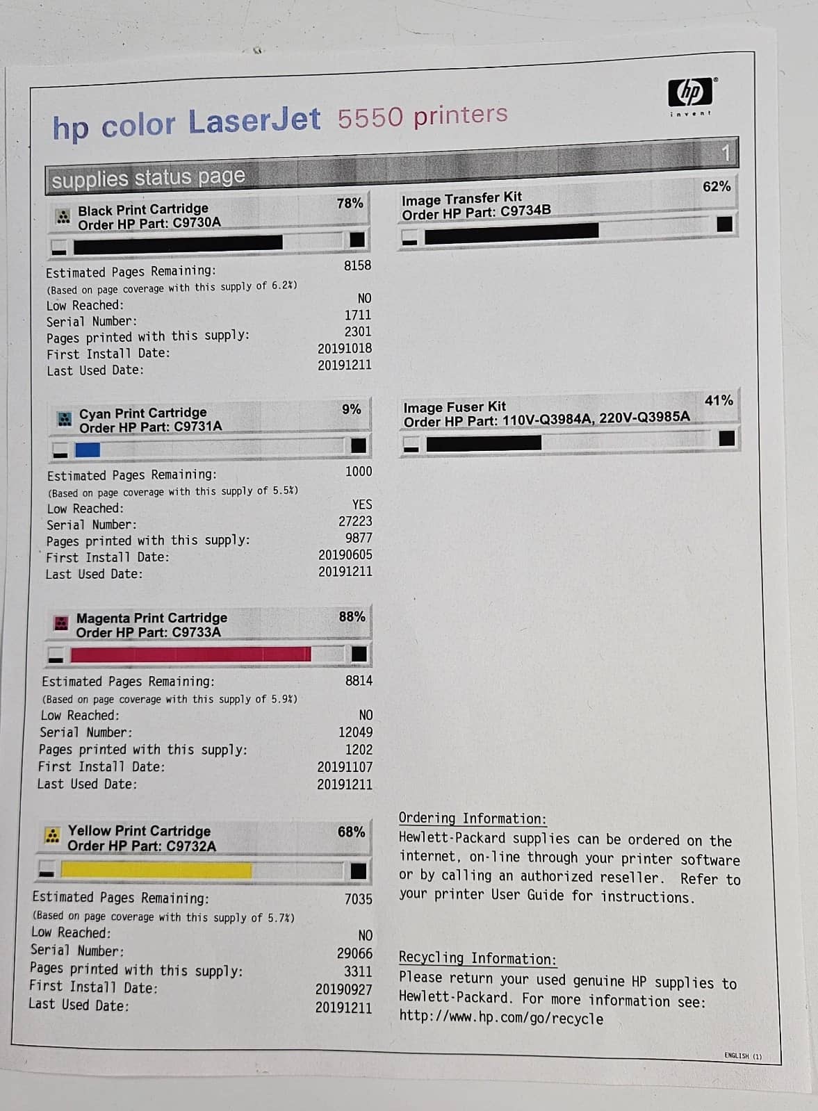 HP q3715a Printers Used - Good