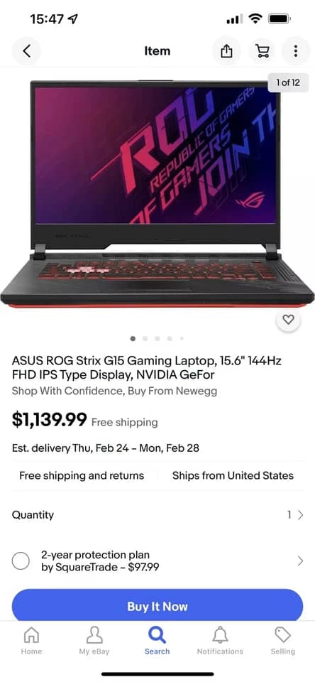 ASUS ROG Strix G15 Computers
