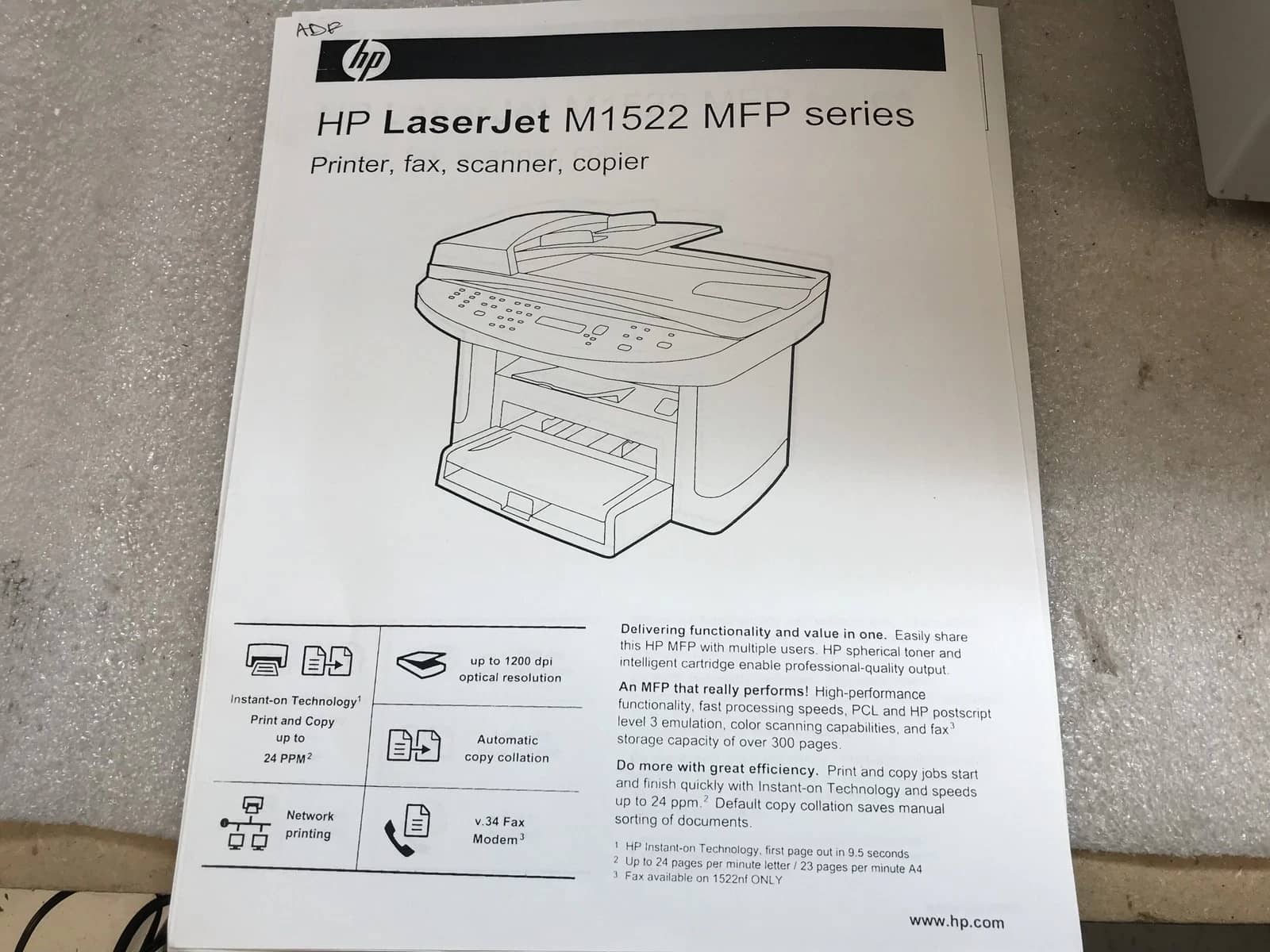 HP M1522nf Printers Refurbished - Excellent