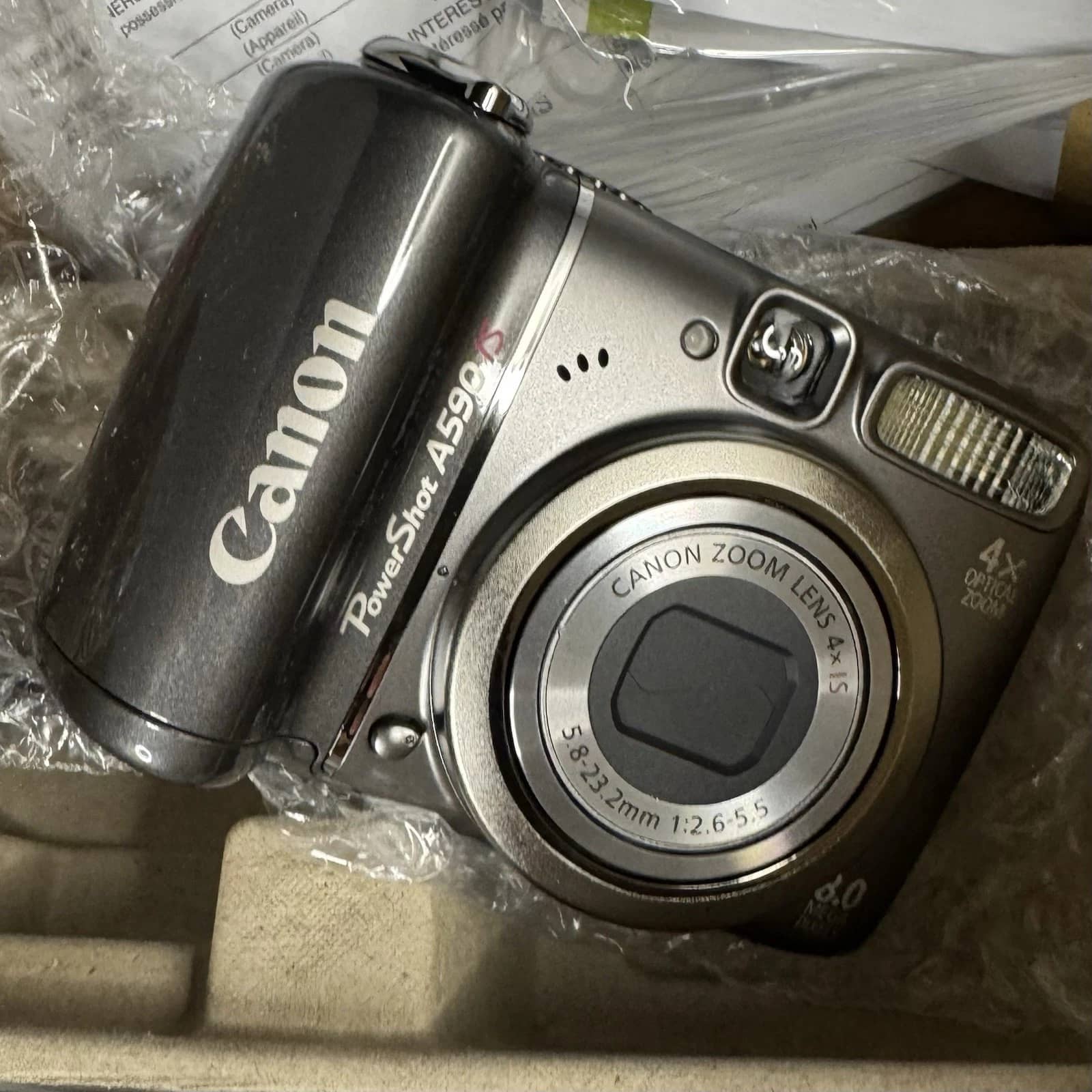 Canon PowerShot A590 IS Digital Cameras Gray Open-Box Excellent Body Only