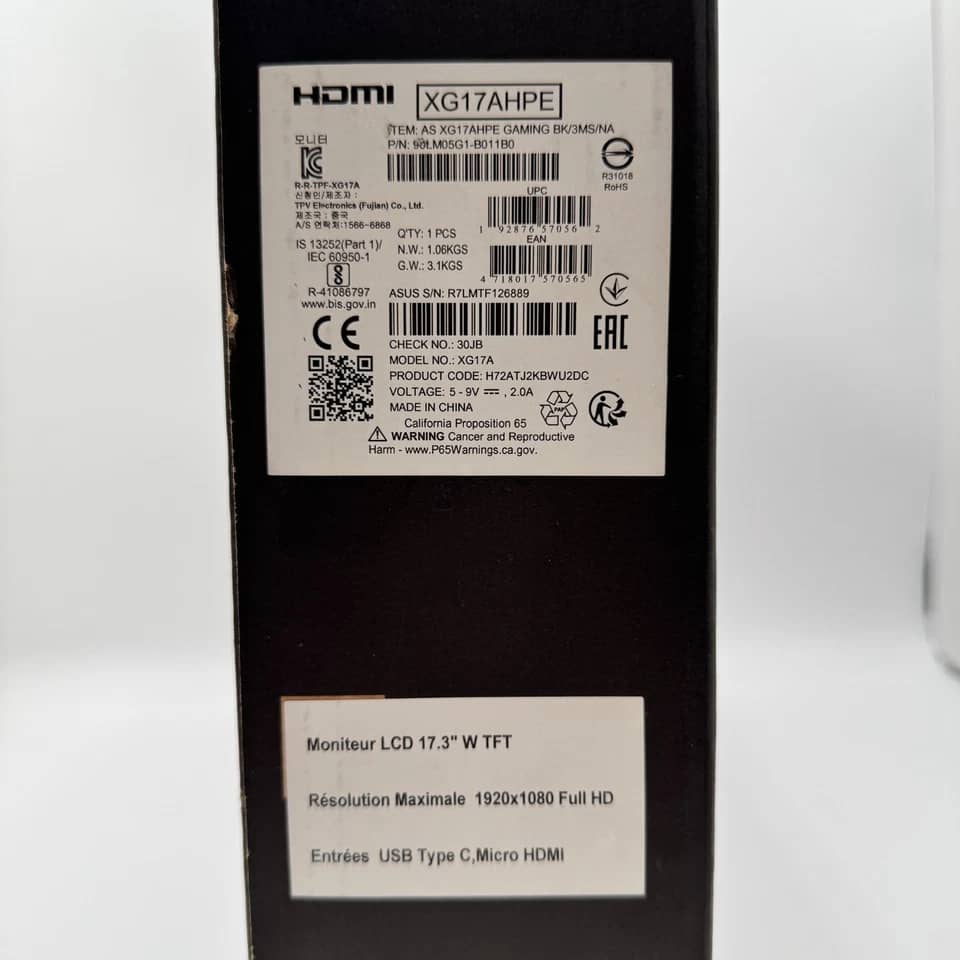 ASUS XG17AHPE Monitors