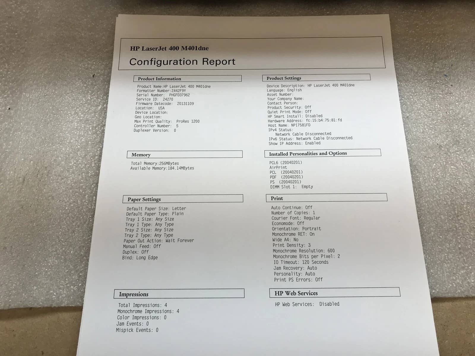 HP M401dne Printers Refurbished - Excellent