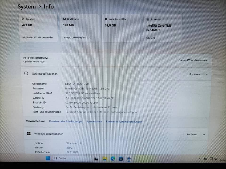 Dell Optiplex 7020 Plus Computers 1TB 32GB New