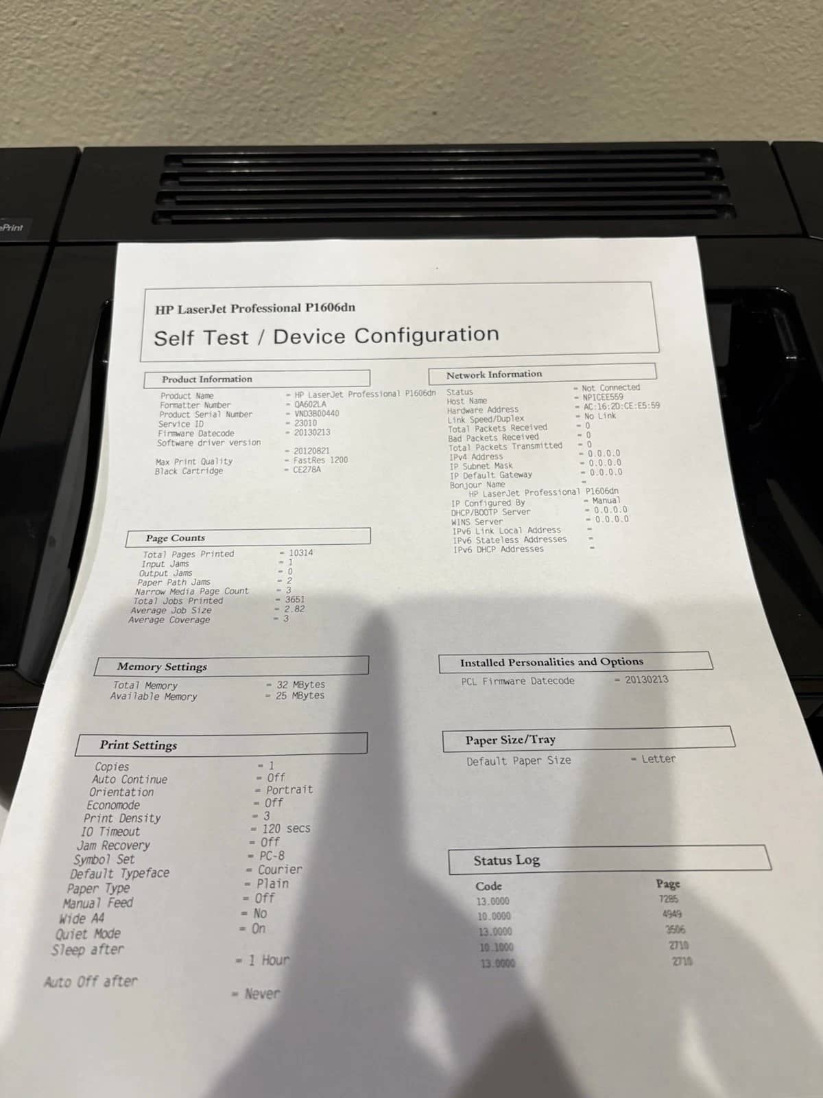 HP LaserJet Pro P1606dn CE749A Printers Refurbished - Excellent
