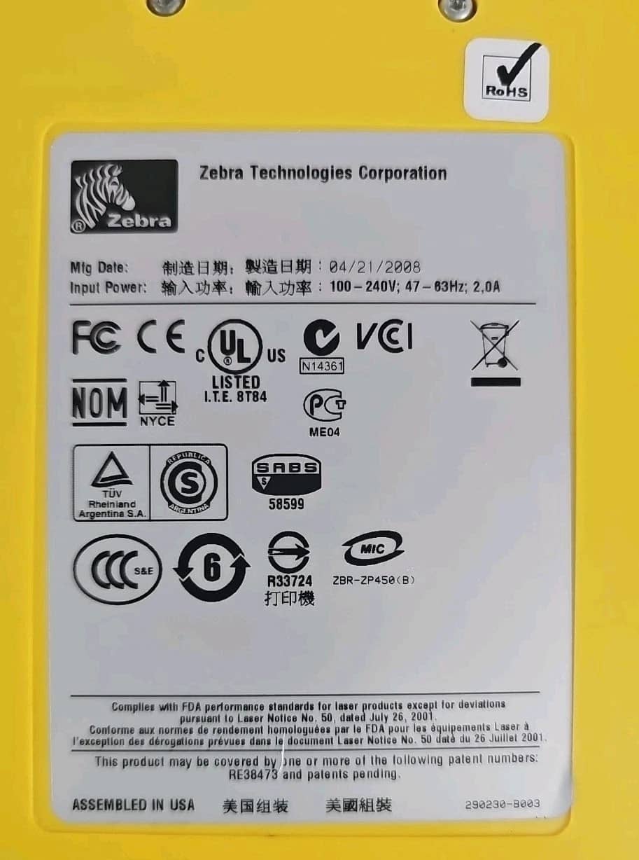 Zebra ZP 550 Printers Used - Good