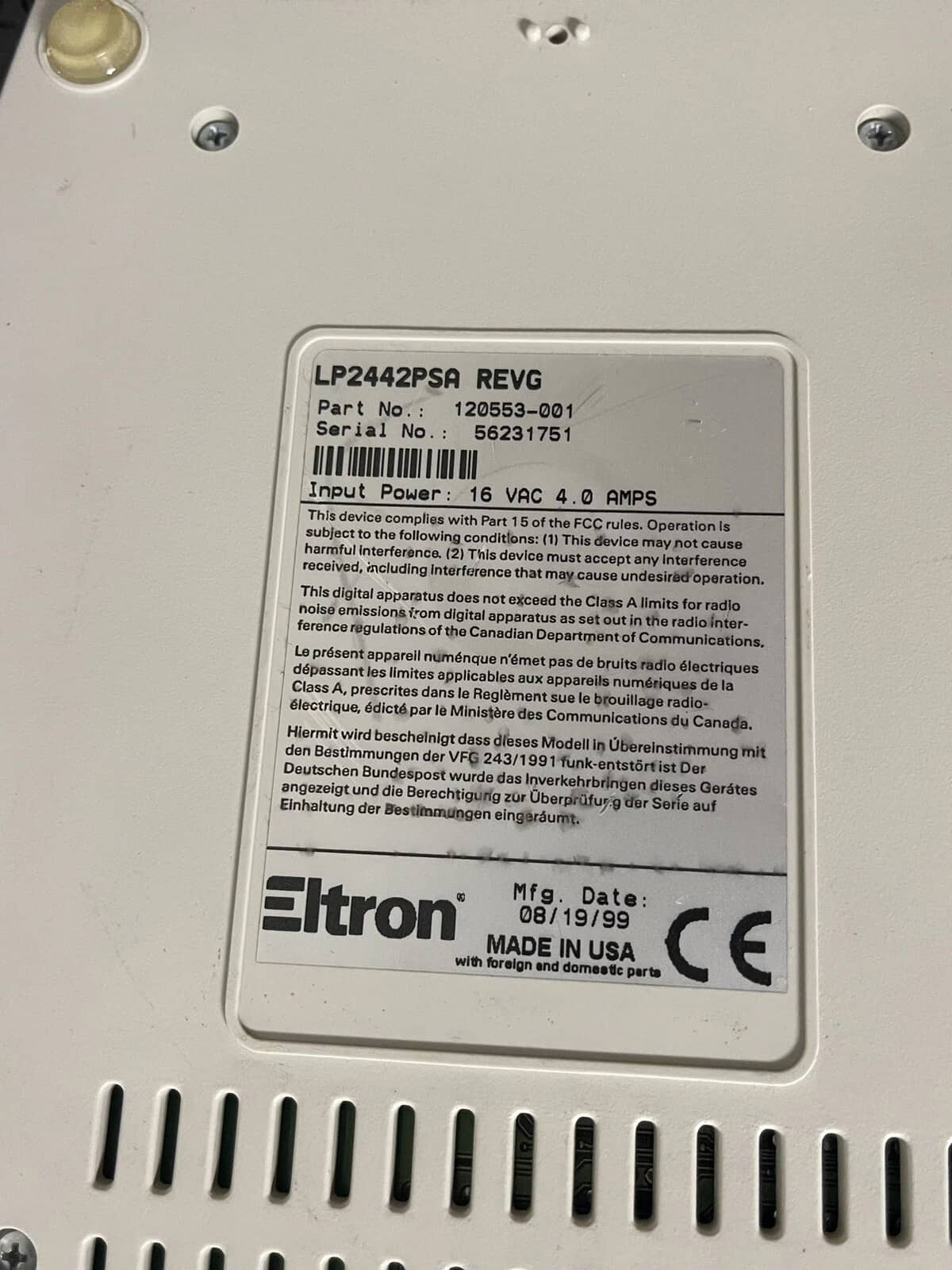 Zebra LP2442PSA Printers Used - Good