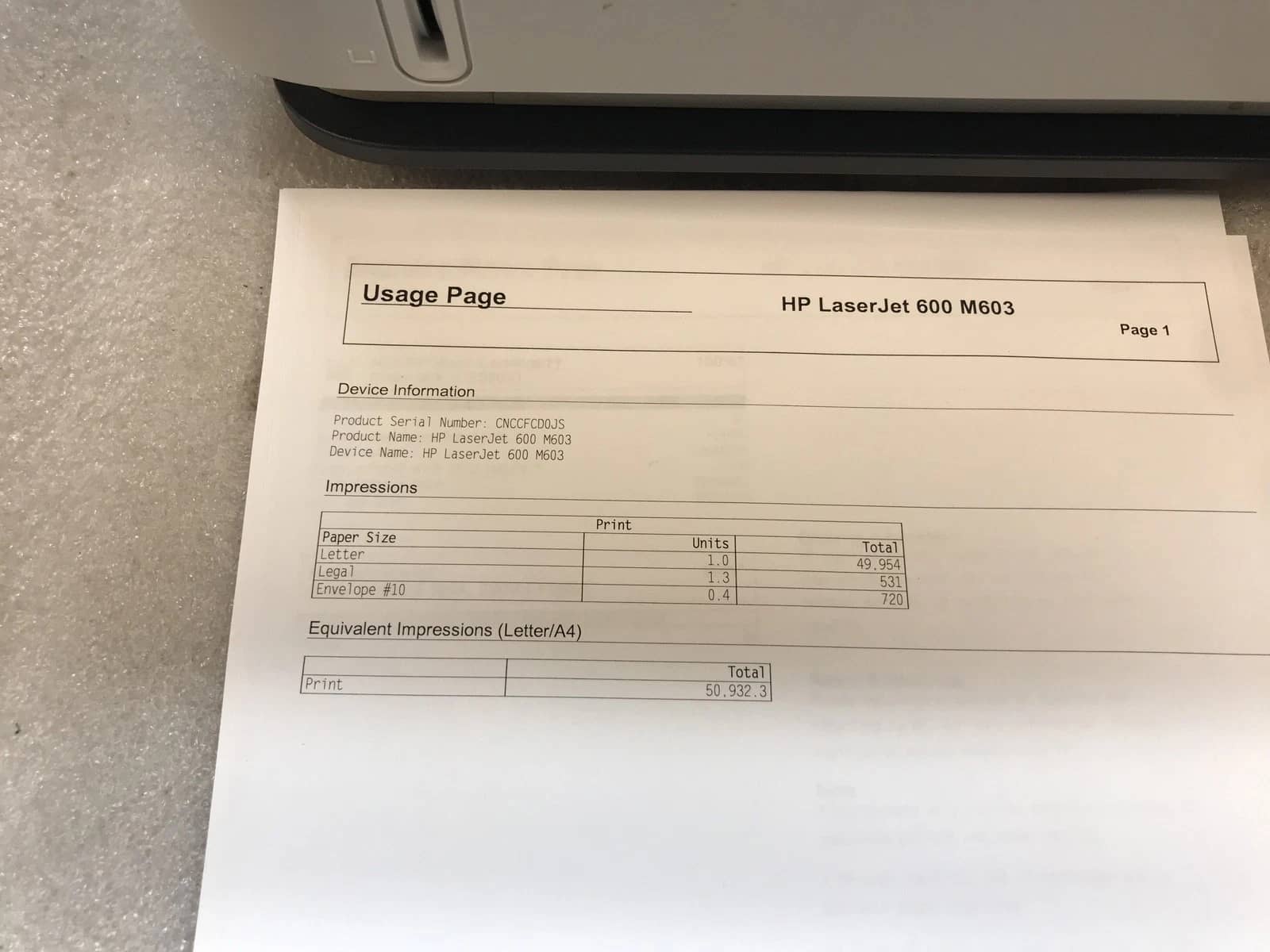 HP M603 Printers Used - Good