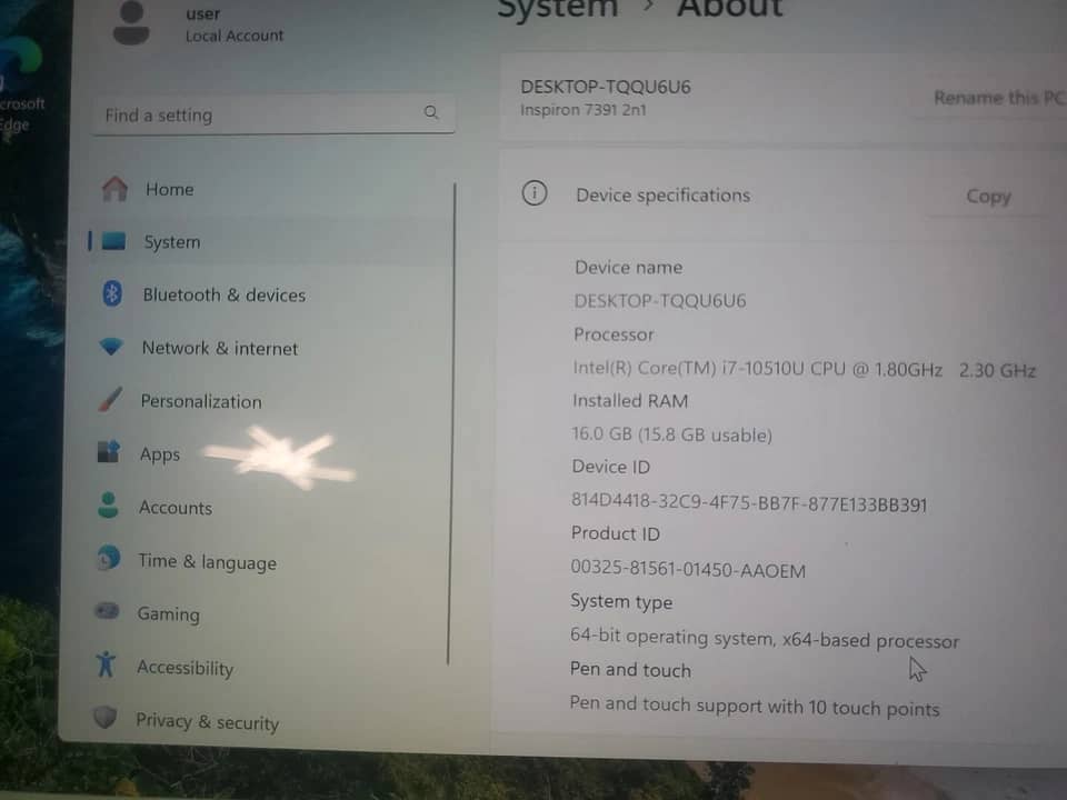 Dell Inspiron 7391 Computers