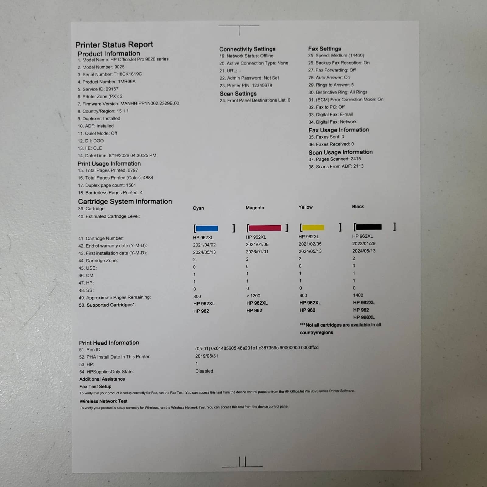 HP Officejet Pro 9025 Printers Used - Good
