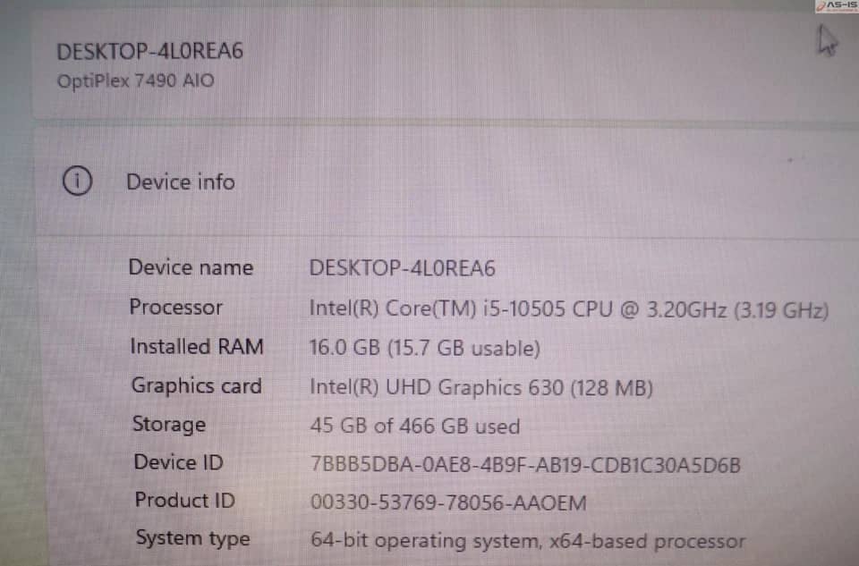 Dell Optiplex 7490 AIO Computers 256GB 16GB Open-Box Excellent