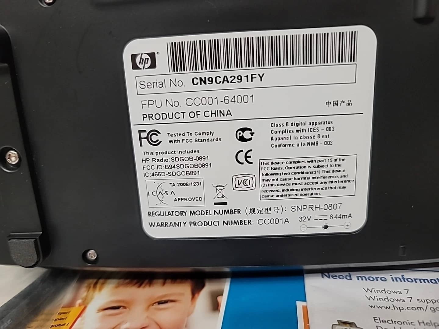 HP SNPRH-0807 Printers Used - Good
