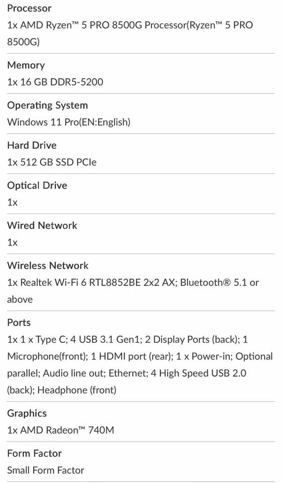 Lenovo ThinkCentre M75s Gen 5 Computers 512GB 16GB New