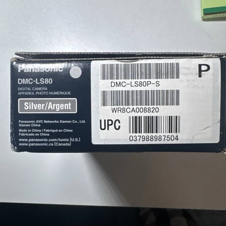 Panasonic LUMIX LS80 Digital Cameras Black New Body Only