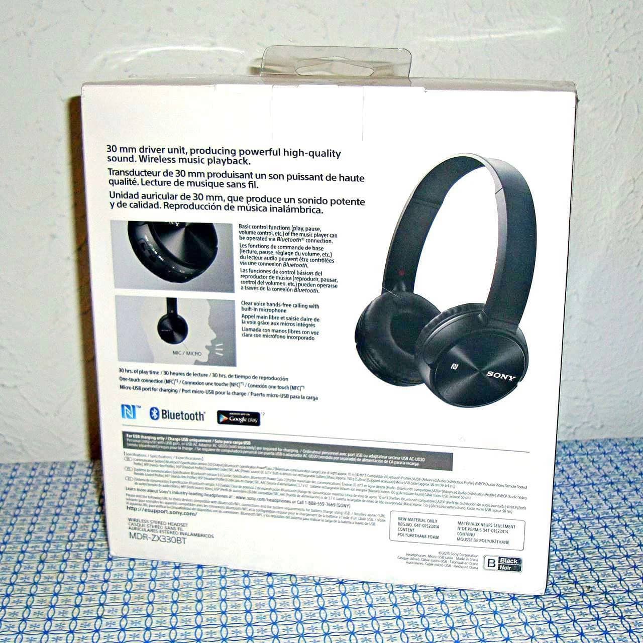 Sony MDRZX330BT Headphones & Earbuds Black New