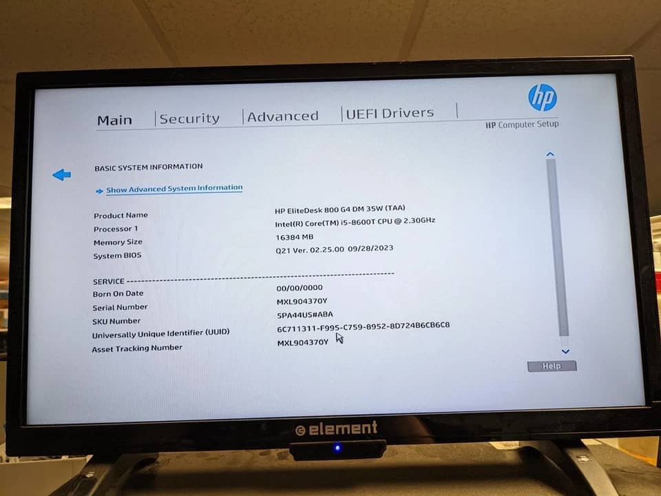 HP EliteDesk 800 G4 Mini Computers 256GB 8GB Refurbished - Excellent