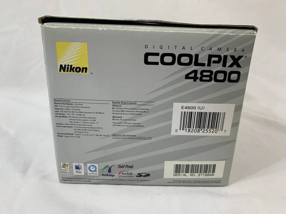 Nikon COOLPIX 4800 Digital Cameras Gray New Body Only