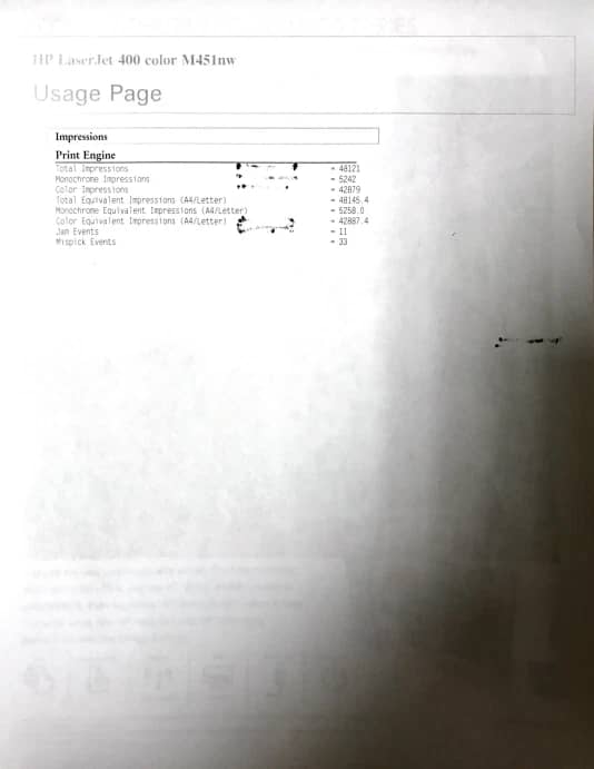 HP LaserJet Color 400 M451nw Printers Used - Good