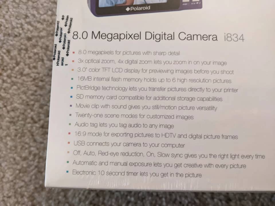 Polaroid i834 Digital Cameras Purple Used - Good Body Only