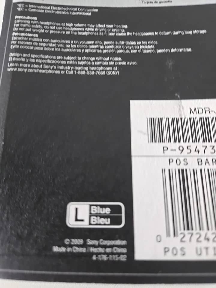 Sony MDR-J10 Headphones & Earbuds Blue New