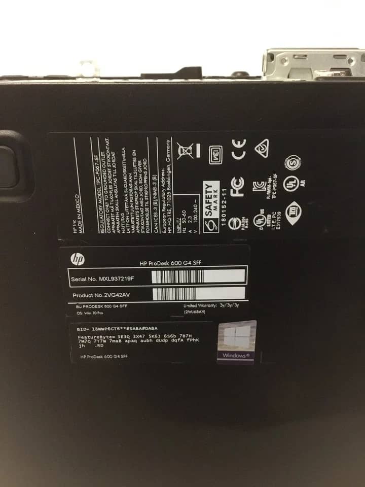 HP ProDesk 600 G4 SFF Computers 500GB 8GB Refurbished - Excellent