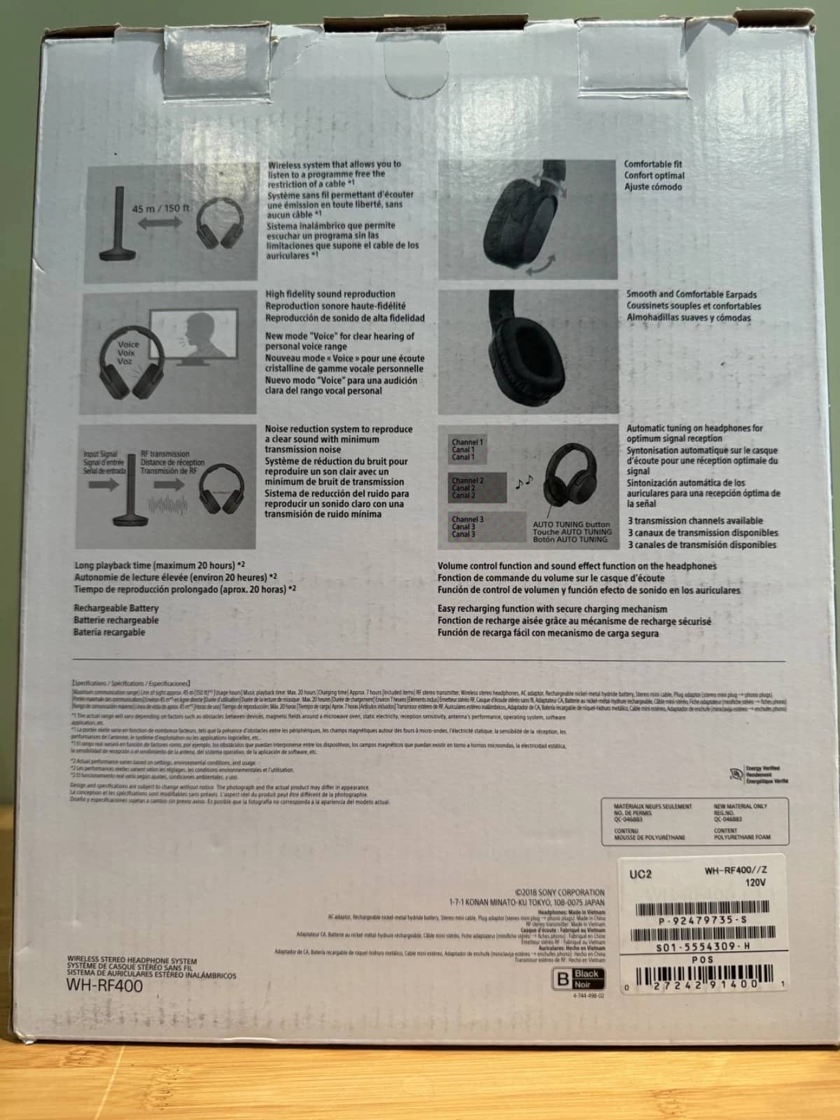Sony RF400 Headphones & Earbuds Black New