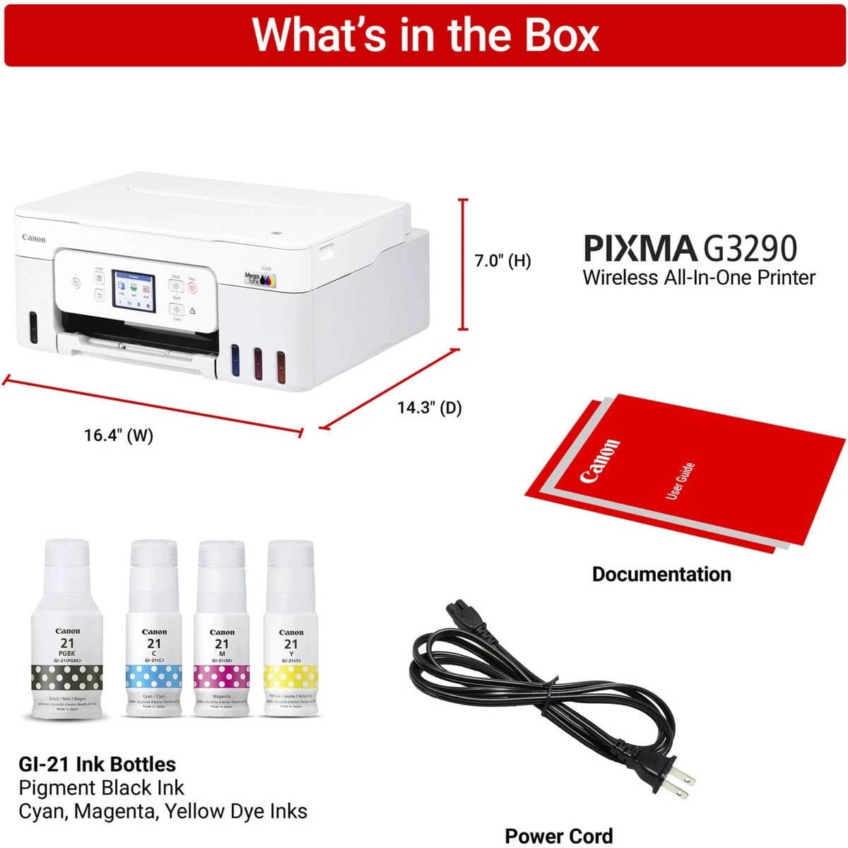 Canon MegaTank PIXMA G3290 Wireless Printers New