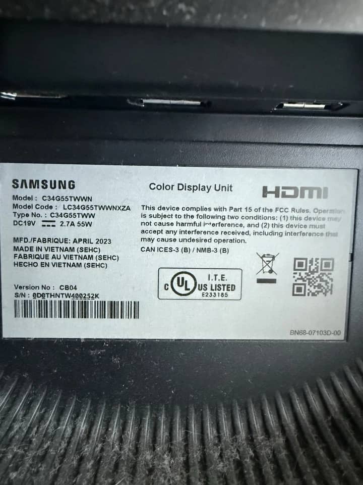 Samsung C34G55TWWN Monitors