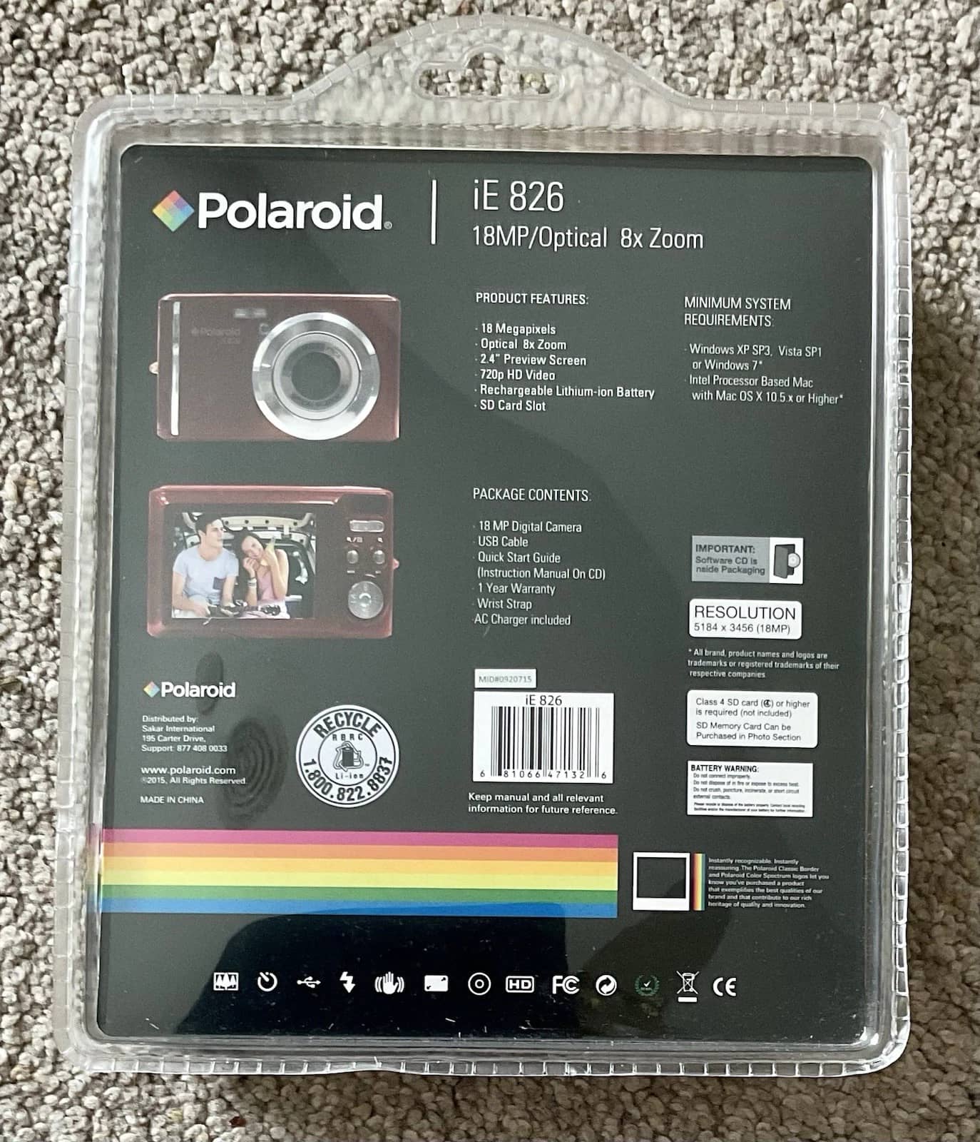 Polaroid 826 Digital Cameras Red New Body Only