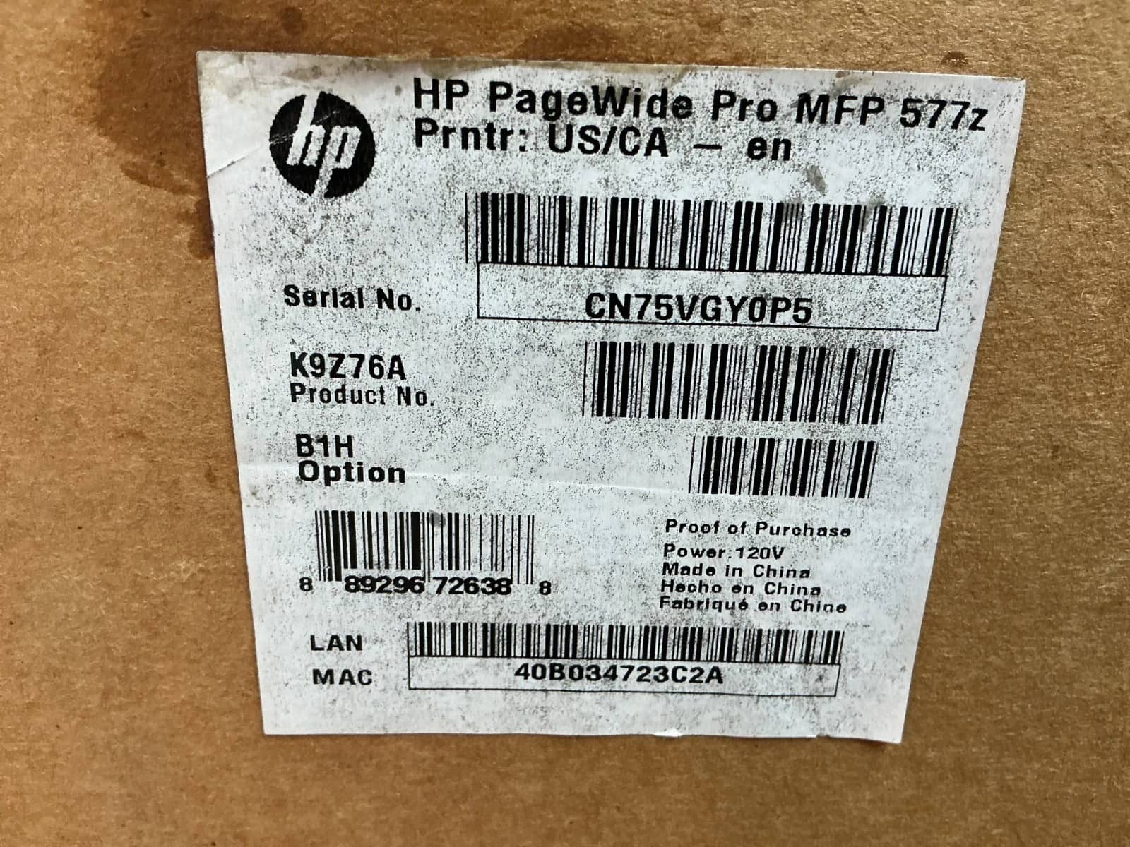 HP PageWide Pro 577z Printers New